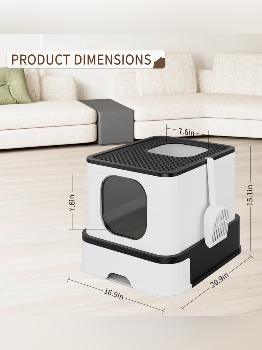 Modern Top-Entry Cat Litter Box - Picture 4 of 7